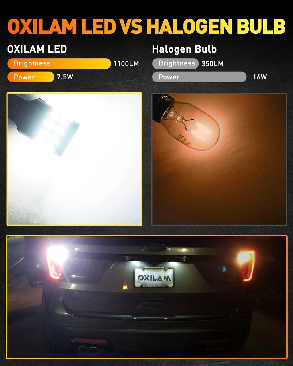 Set of 2 LED Reverse Back Up Bulbs for Make Model
