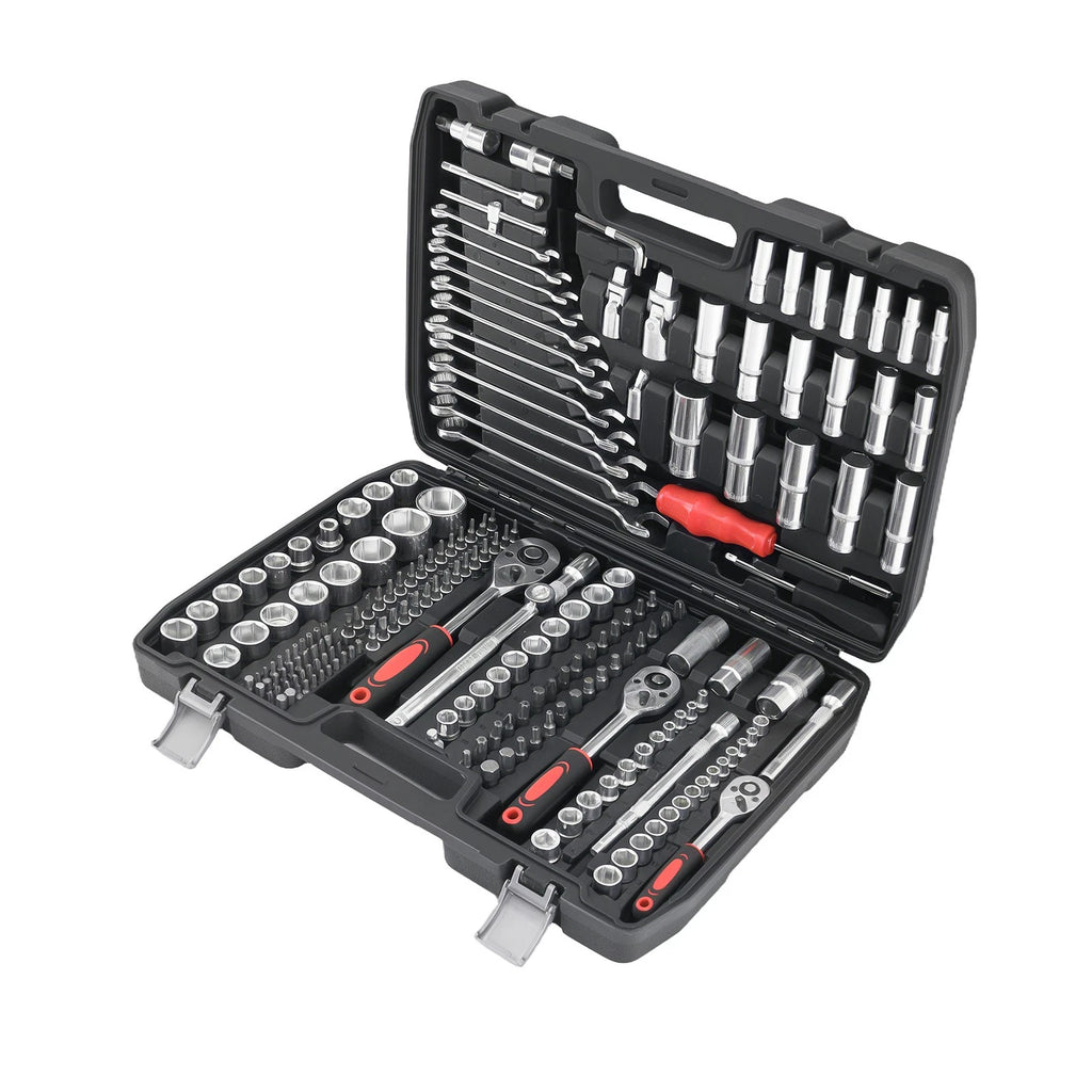 Professional Socket Set Ratchet Wrench Tool Kit with Storage for All Makes (216PC)