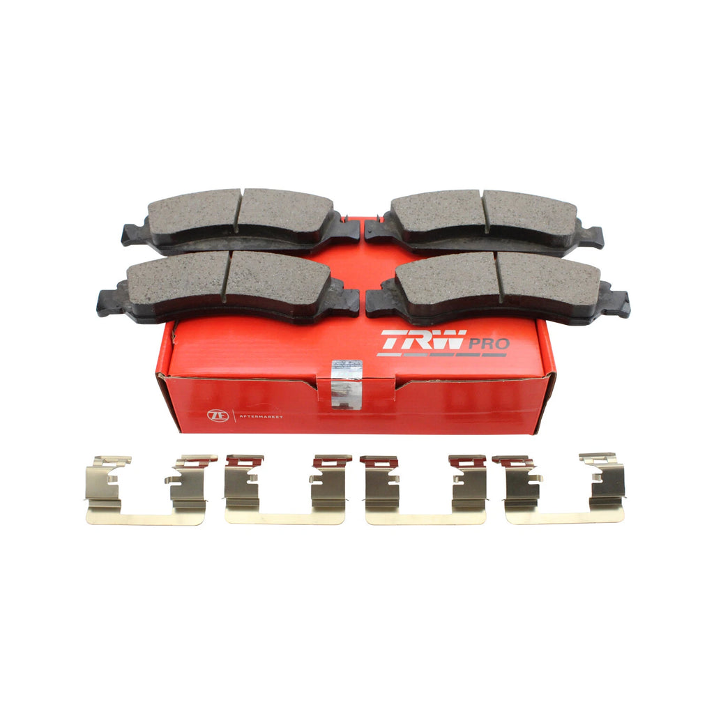 Set of 4 TRW Pro Front Ceramic Brake Pads with Clips for Cadillac Chevrolet GMC
