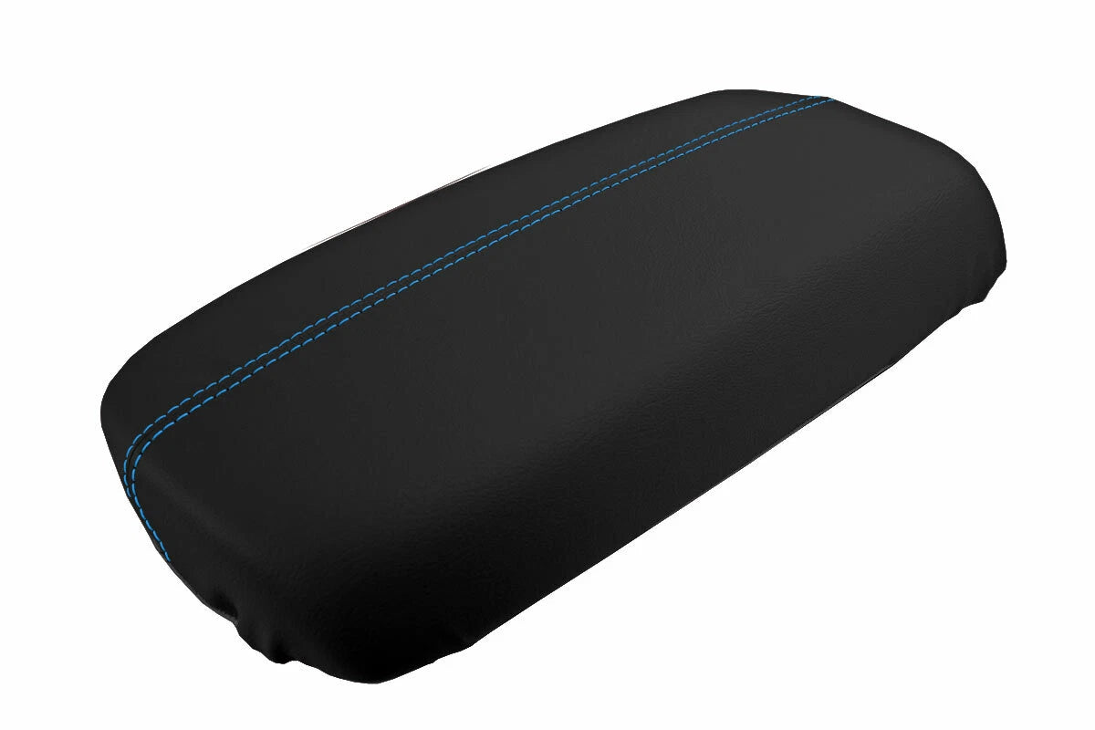 Console Lid Pull Over Cover Leather for Kia Sorento (2010–2013) Blue Stitch