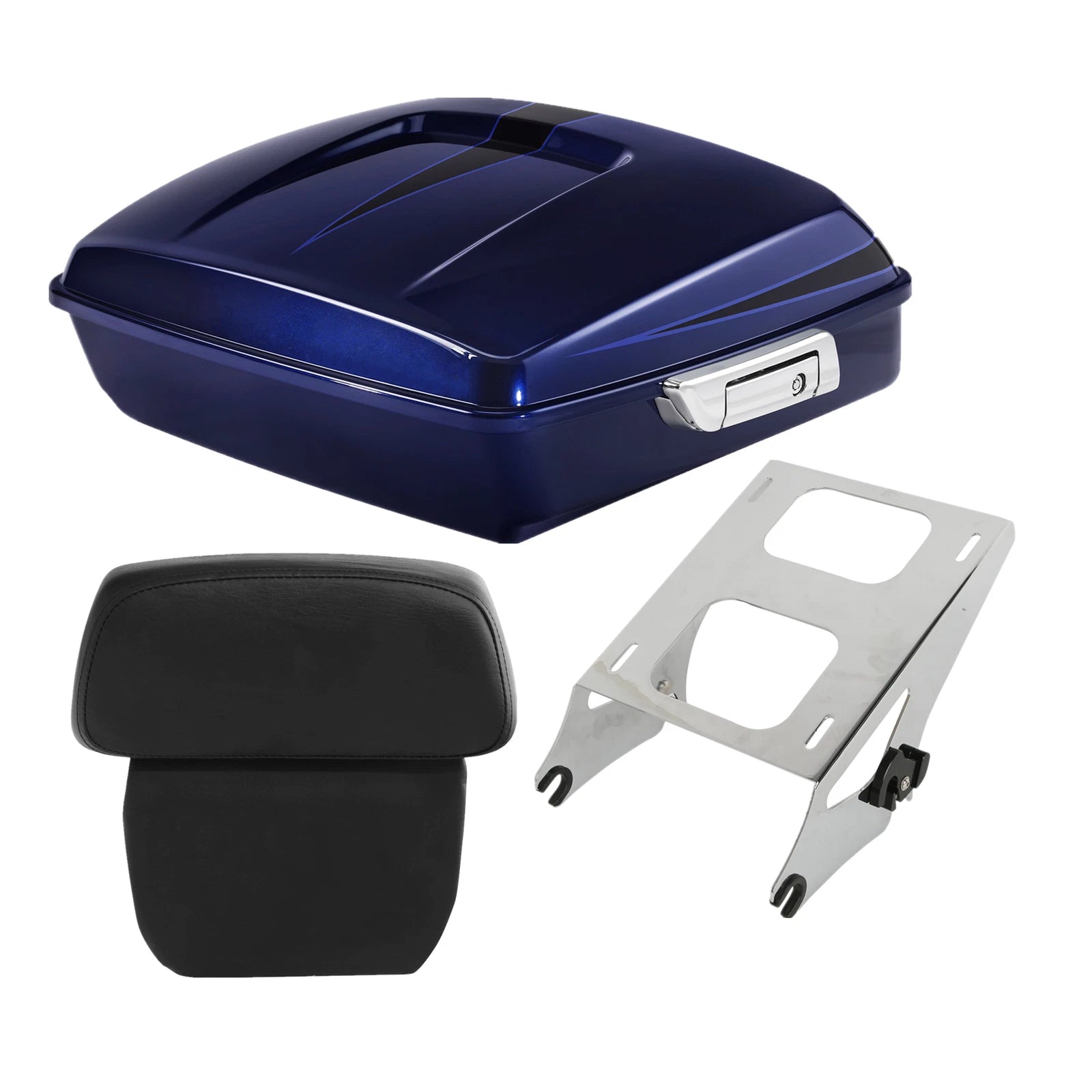 Chopped Trunk Pad Mount for Harley Touring (2014–2026) Zephyr Blue/Black