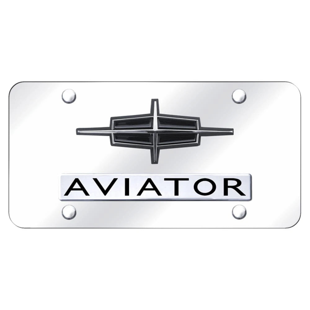Dual Chrome on Chrome License Plate - Officially Licensed for Lincoln Aviator