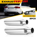 Stainless Steel Exhaust Tips 2.5" ID 4" OD 17" Long for Universal Fit (2-Pack)