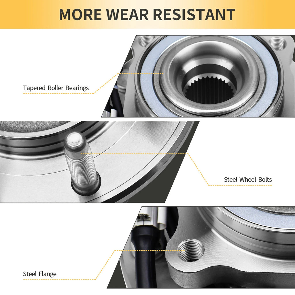 Front Wheel Bearings Hubs for Chevrolet Silverado GMC Sierra 2500 HD (2001-2010)