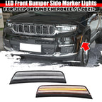 2X Clear Amber LED Front Side Marker Lights for Jeep Grand Cherokee (2021–2025)