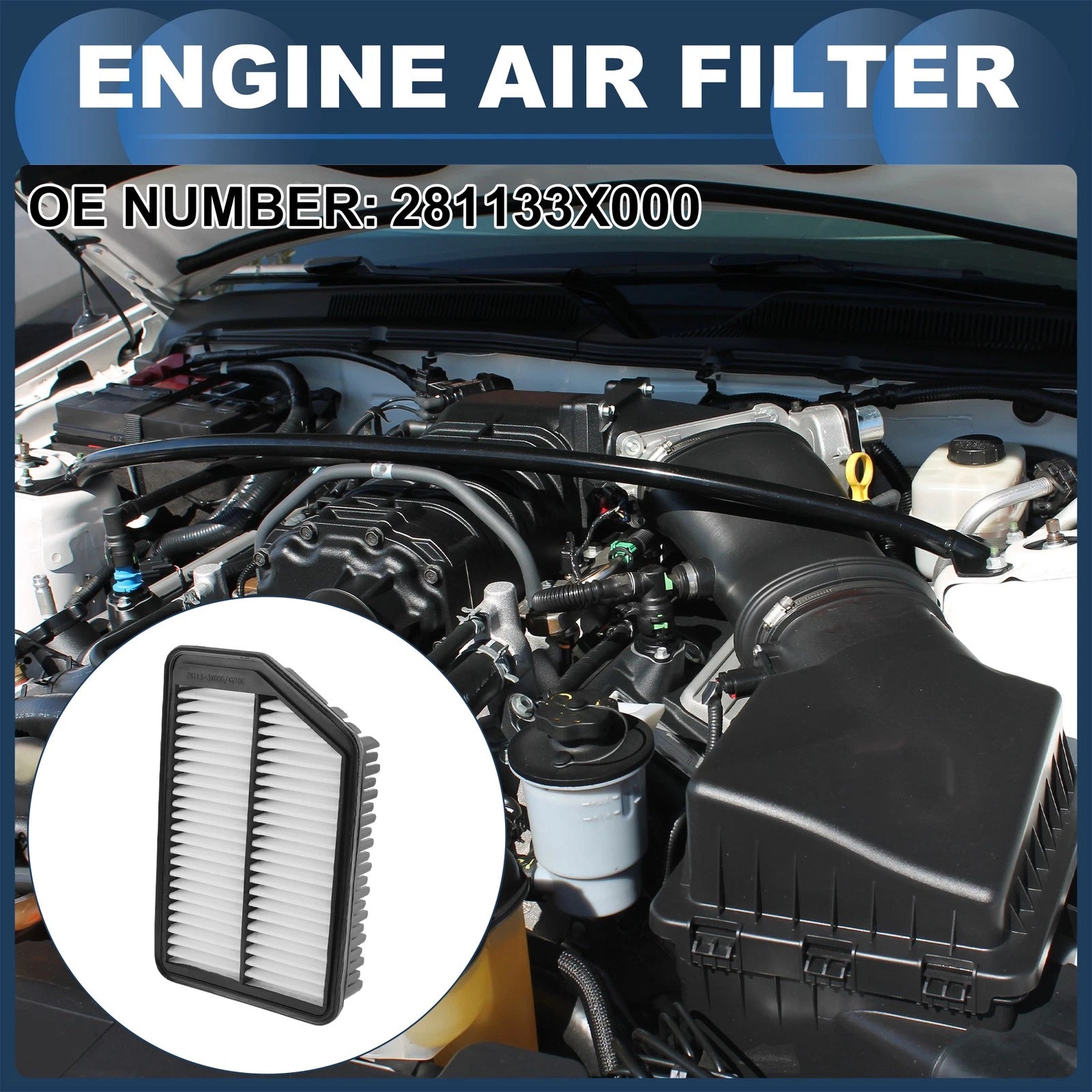 Car Engine Air Filter No. 281133X000 for Hyundai Elantra 1.8L 2.0L (2011–2016)