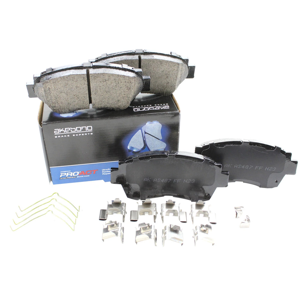 Akebono ProACT Front Ceramic Brake Pads & Hardware for Lexus SC300, Toyota Camry, Sienna (1992–2006)