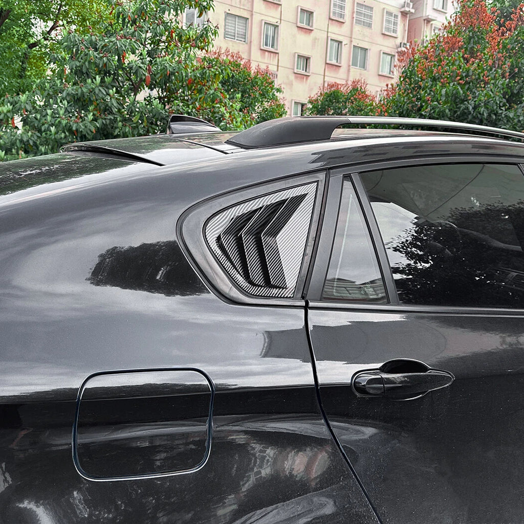 Carbon Look Rear Window Quarter Vent Louver Covers for BMW X6 E71 E72 (2008–2014)