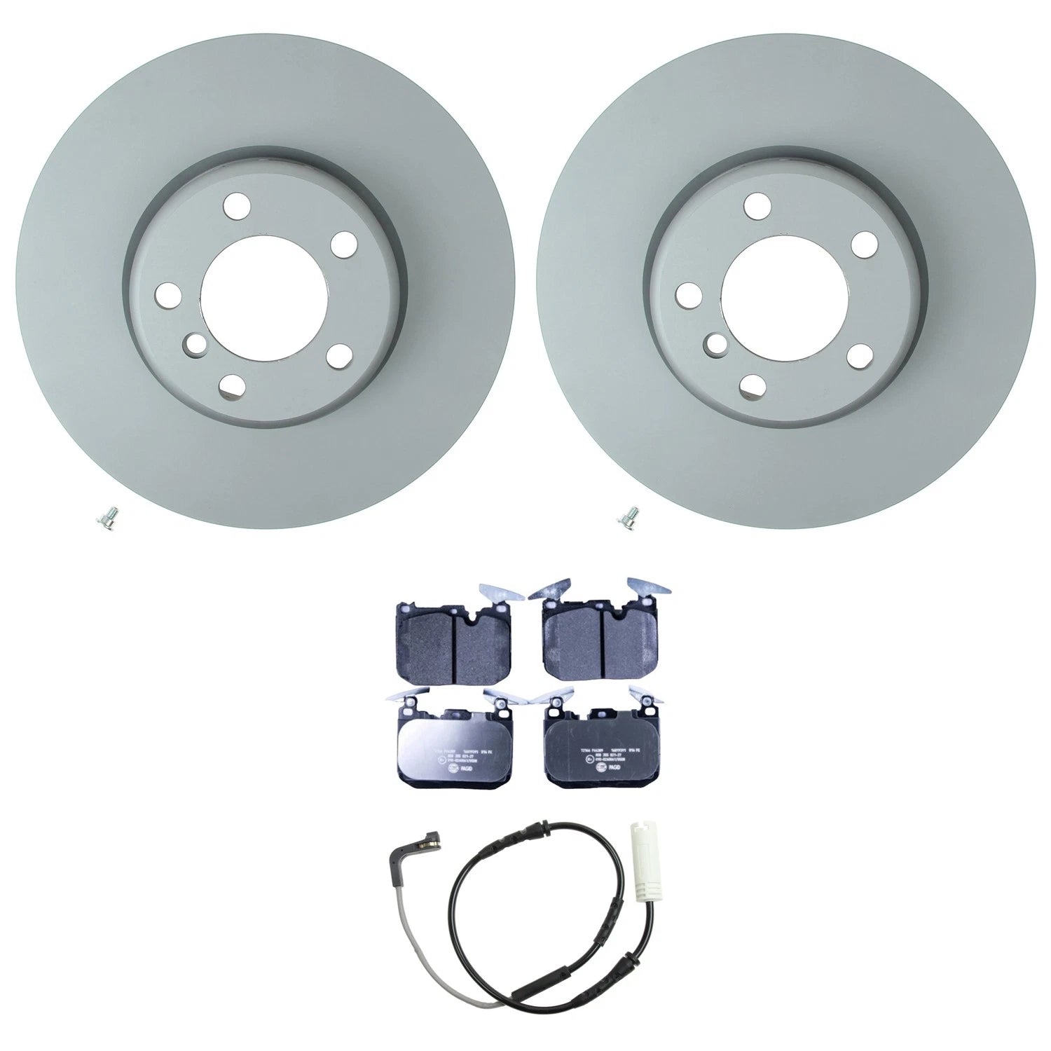 Hella Front Rotors & Low-Met Disc Brake Pad Kit for BMW 328i E92 E93 F30 F31 (2007–2019)