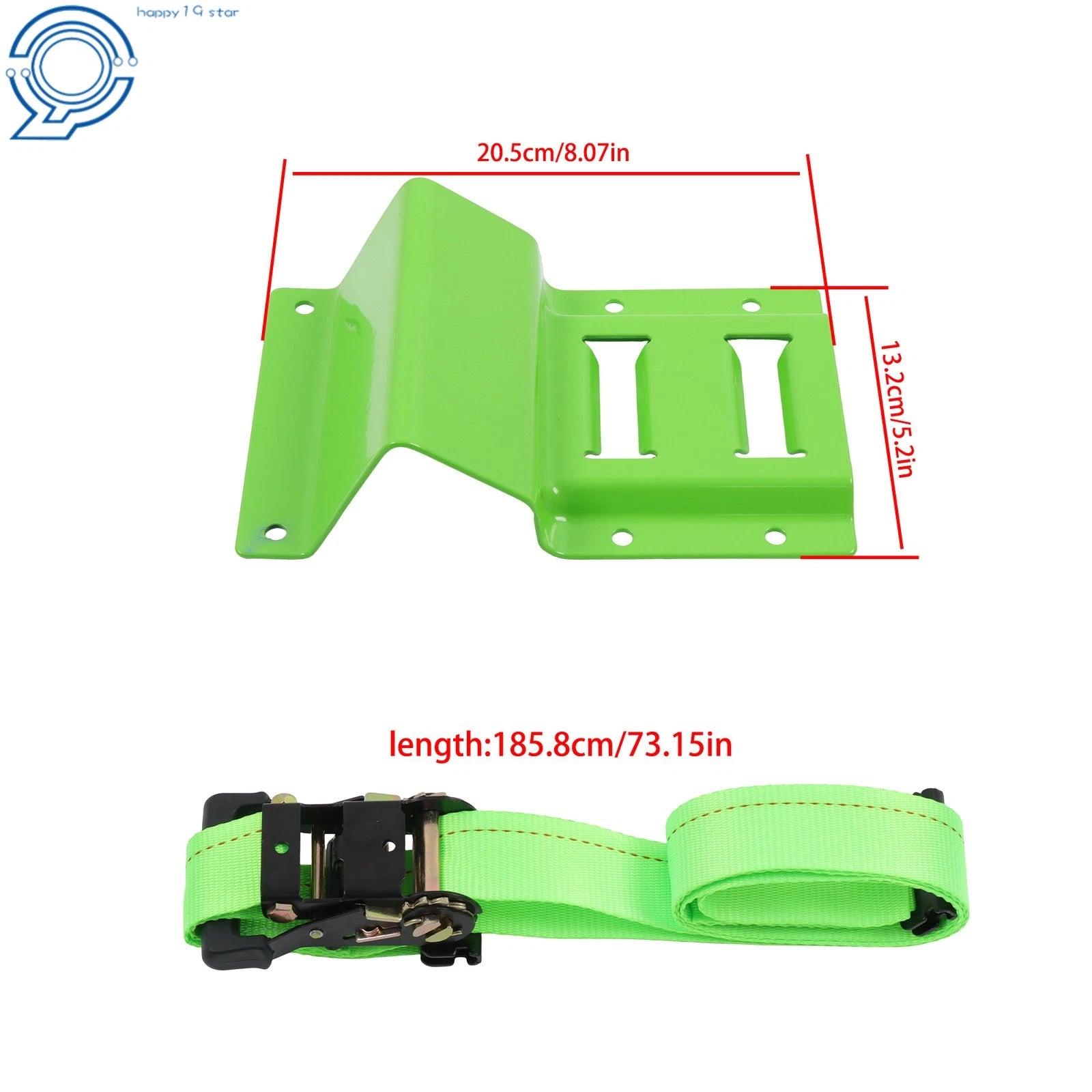 Set of 2 Heavy Duty Wheel Chock Tie Down Straps 2" x 8'