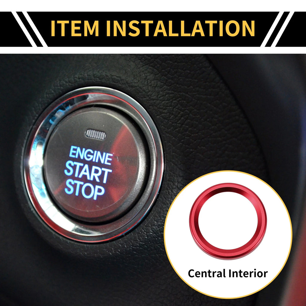 Engine Start Stop Button Switch Knob Cover Ring for Ford Maverick (2022) Red