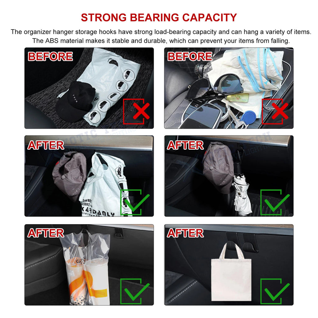 Hidden Hook Storage Seat Hanger Clip for Tesla Model 3/Model Y (2017-2024)