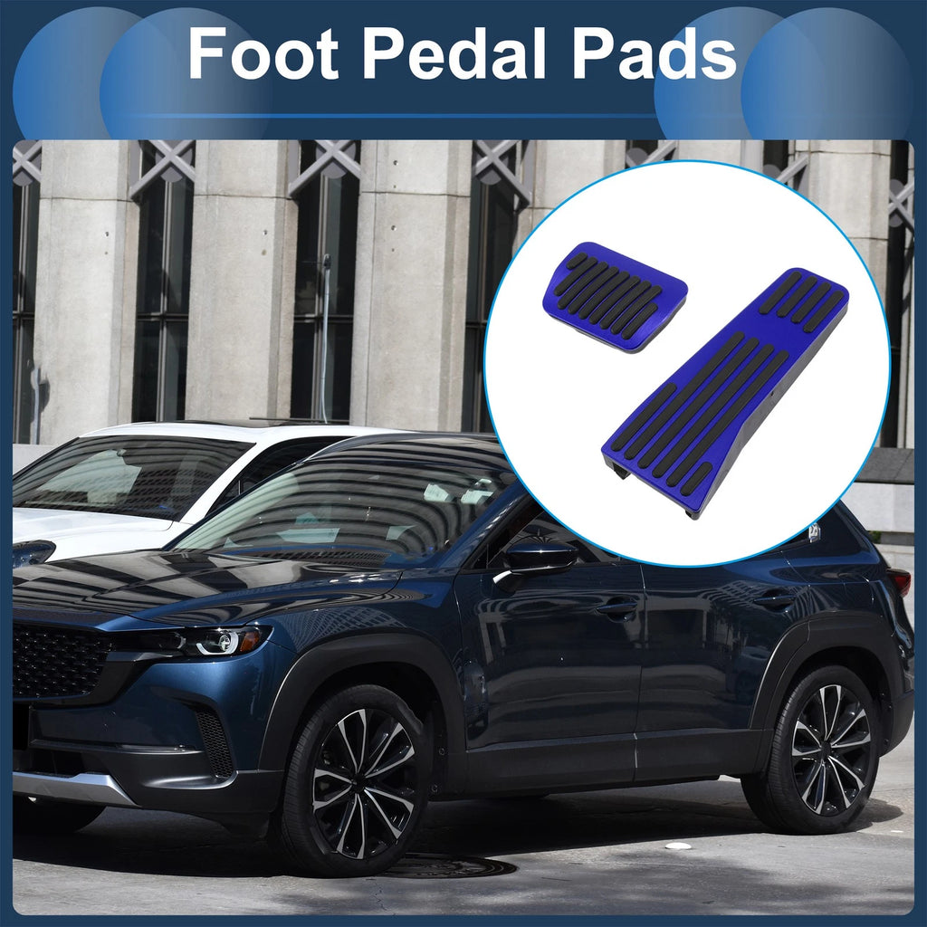 2Pcs Aluminum Alloy Foot Accelerator Pedal Covers for Universal Vehicles