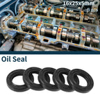 Set of 5 Oil Seal Rotary Shaft Seal NBR Rubber 16x25x5mm
