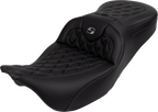 SADDLEMEN Roadsofa Seat with Backrest for FL (2008–2023) - Dark Gray Stitch