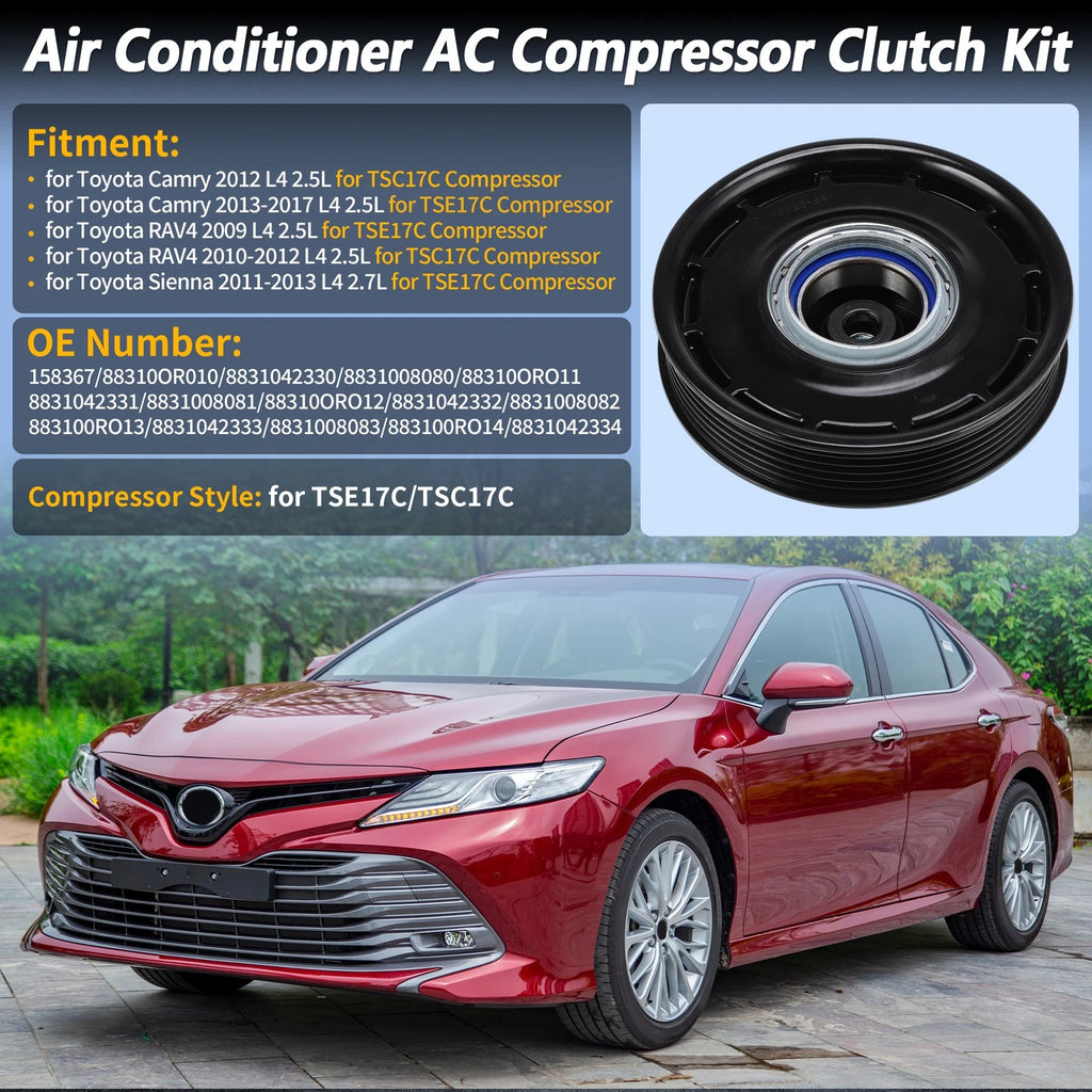 AC Compressor Clutch Kit 6 Groove for Toyota Camry RAV4 Sienna 