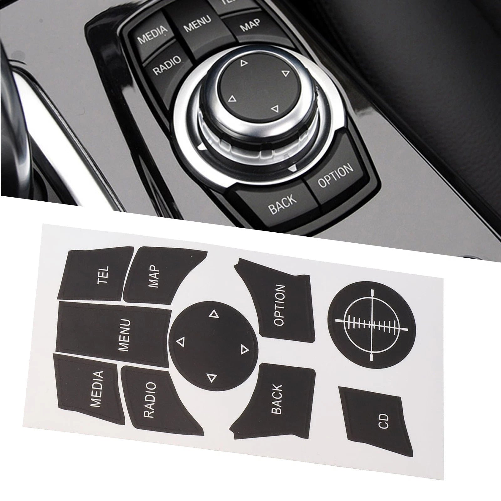 iDrive Button Repair Decal Sticker for BMW F30 F31 F34 E90 E92 E93 (2009–2015)
