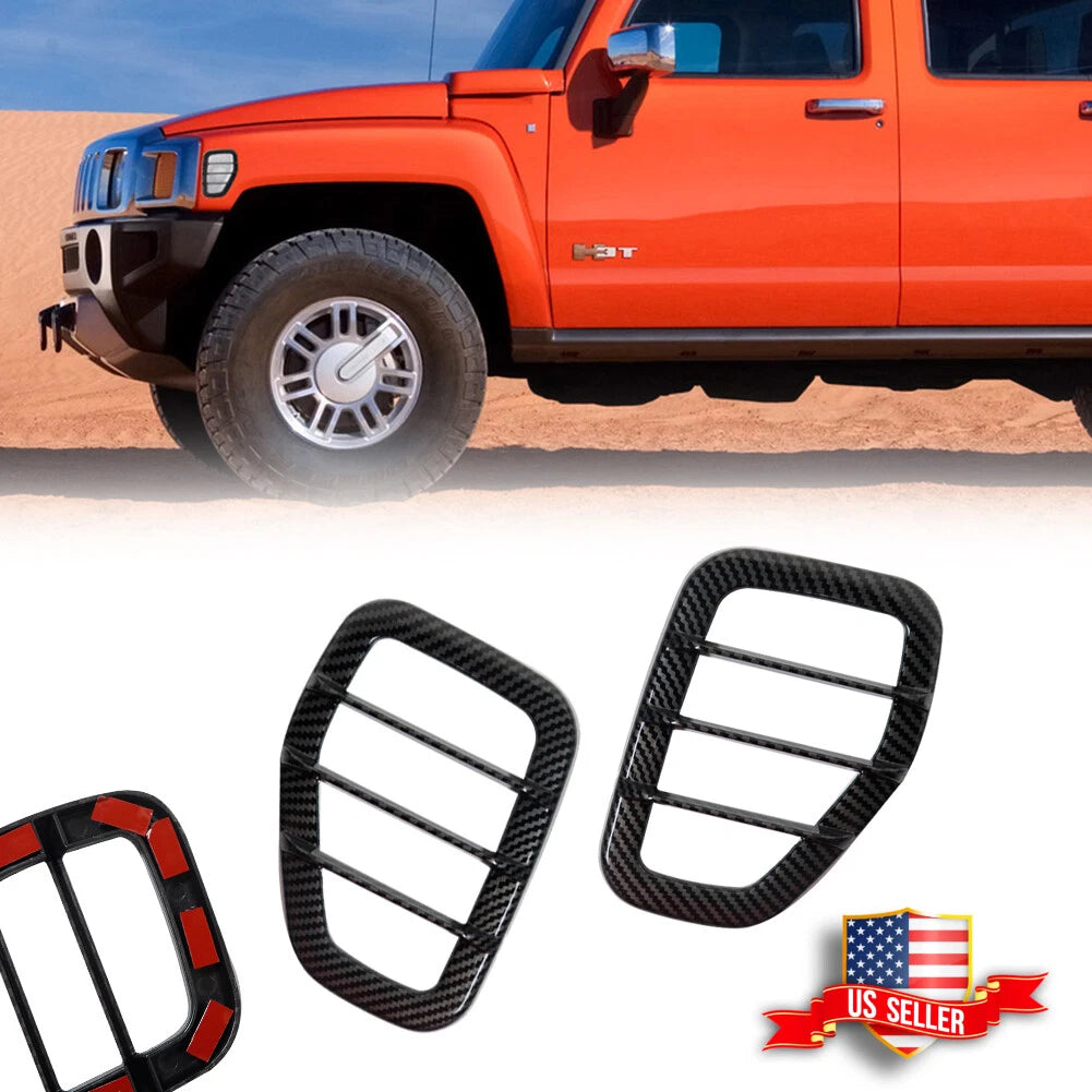Carbon Fiber Front Fender Side Marker Light Covers for Hummer H3 (2006–2010)