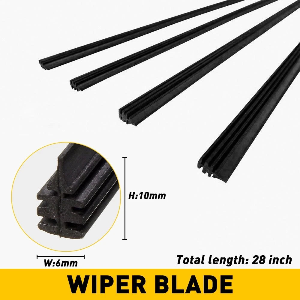 28" Frameless Windshield Wiper Blade Refills for Universal Cars/Buses (US)