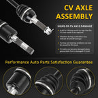 Set of 2 CV Joint Axles for Polaris Ranger 500 (2005–2007)