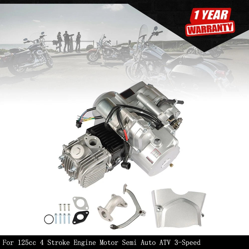 125cc ATV Engine Motor for ATV Quad Go Kart (3-Speed Semi Auto, Reverse)