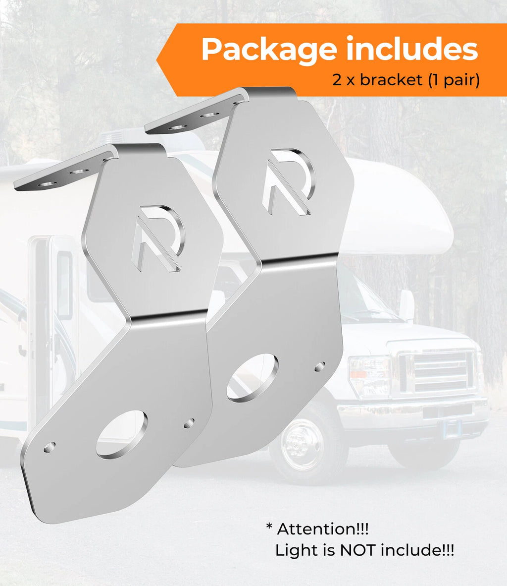 2X Turn Signal Light L-Bracket for Semi Tractors
