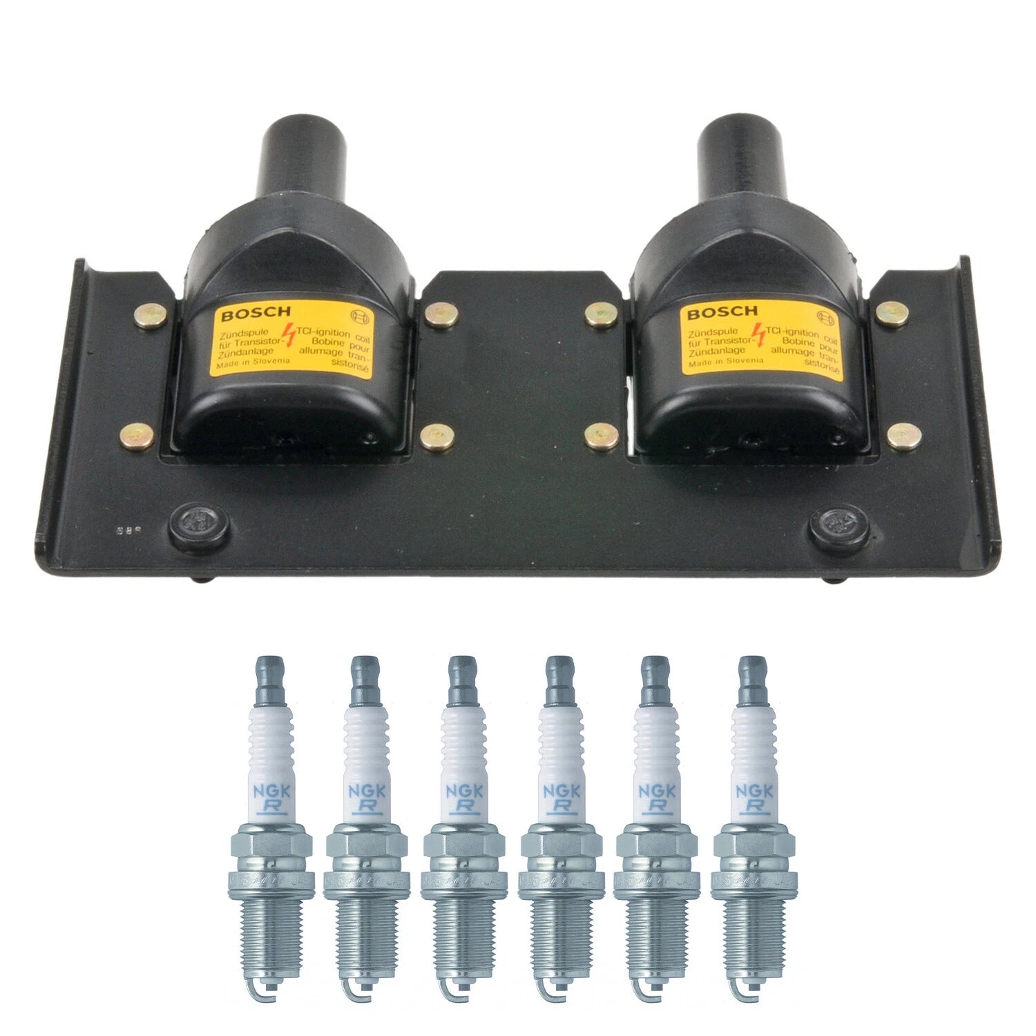 Set of 6 Bosch Ignition Coils & NGK V-Power Spark Plugs for Audi A4 A6 Passat