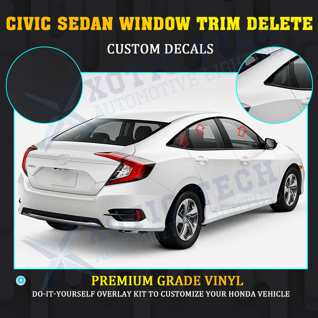 Black Window Trims for Honda Civic (2016-2020)