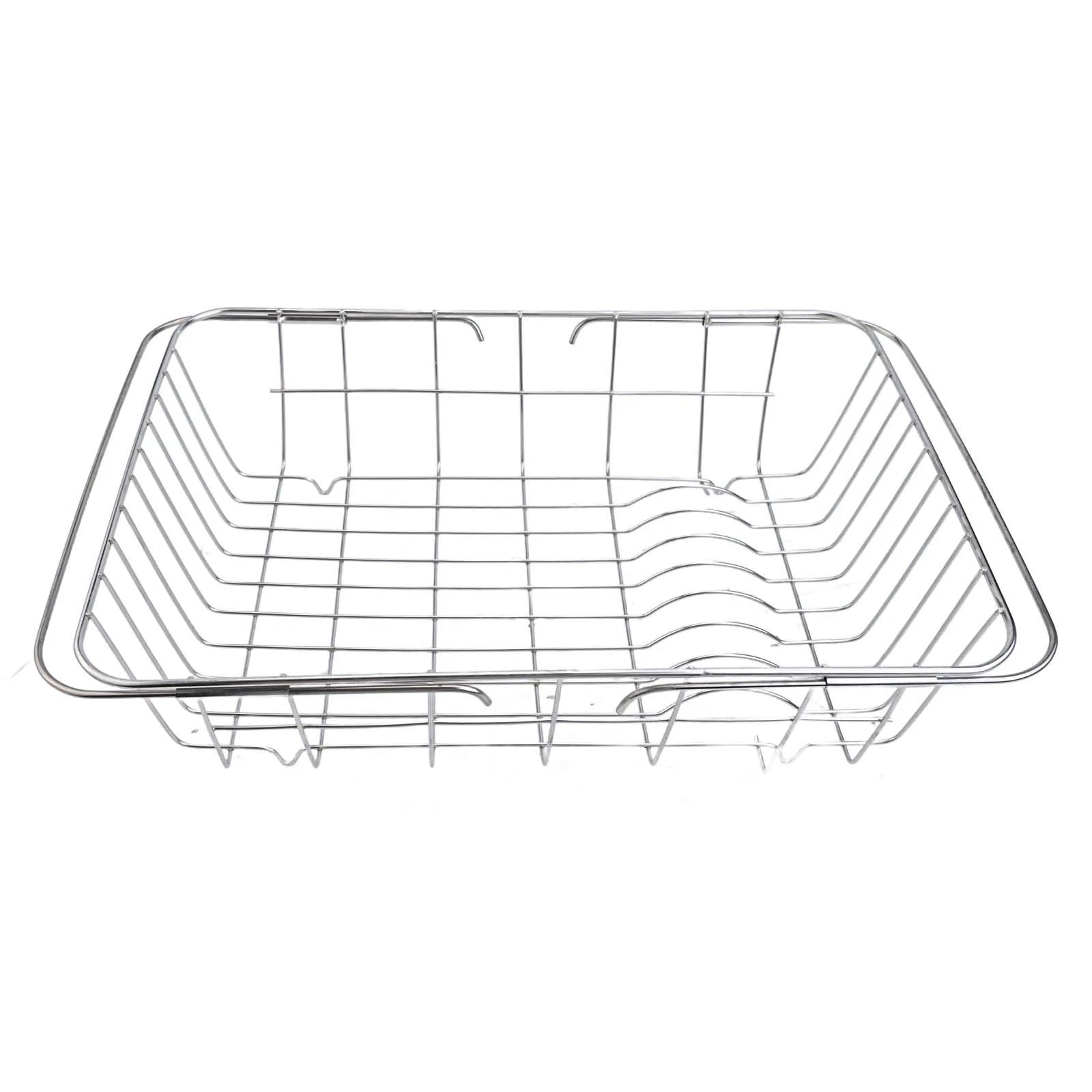 Adjustable Over the Sink Dish Rack Holder with Non-Slip Rubber