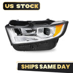 Halogen Chrome Headlight for Ford Edge (2015–2018) - Left Driver Side