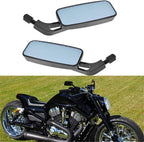 Motorcycle Rectangle Side Mirrors M8 M10 for Harley Kawasaki Honda Yamaha
