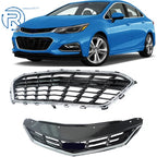 Set of 2 Front Grilles for Chevrolet Cruze (2016–2019) with Chrome Trim
