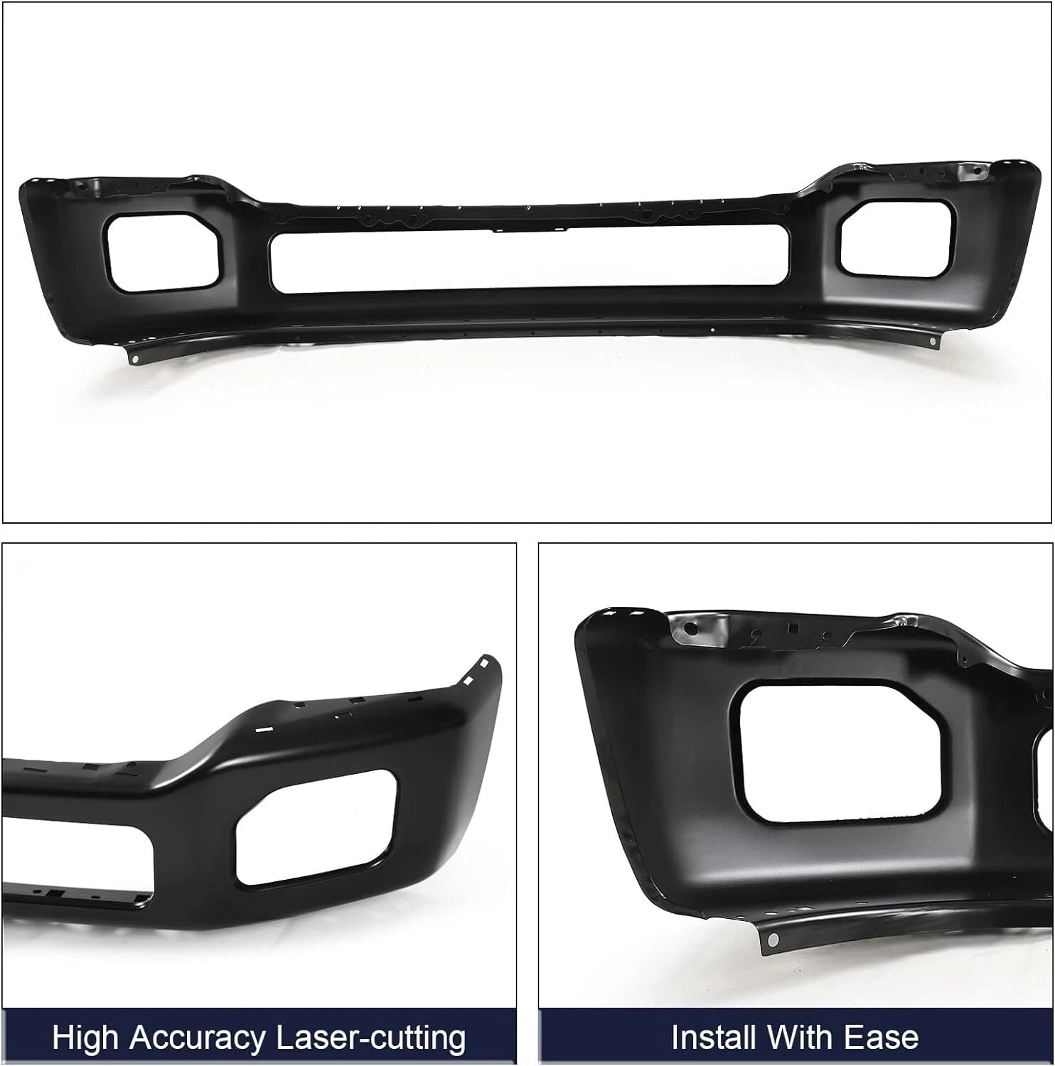 Black Steel Front Bumper for Ford F-250 F-350 F-450 Super Duty (2011–2016)