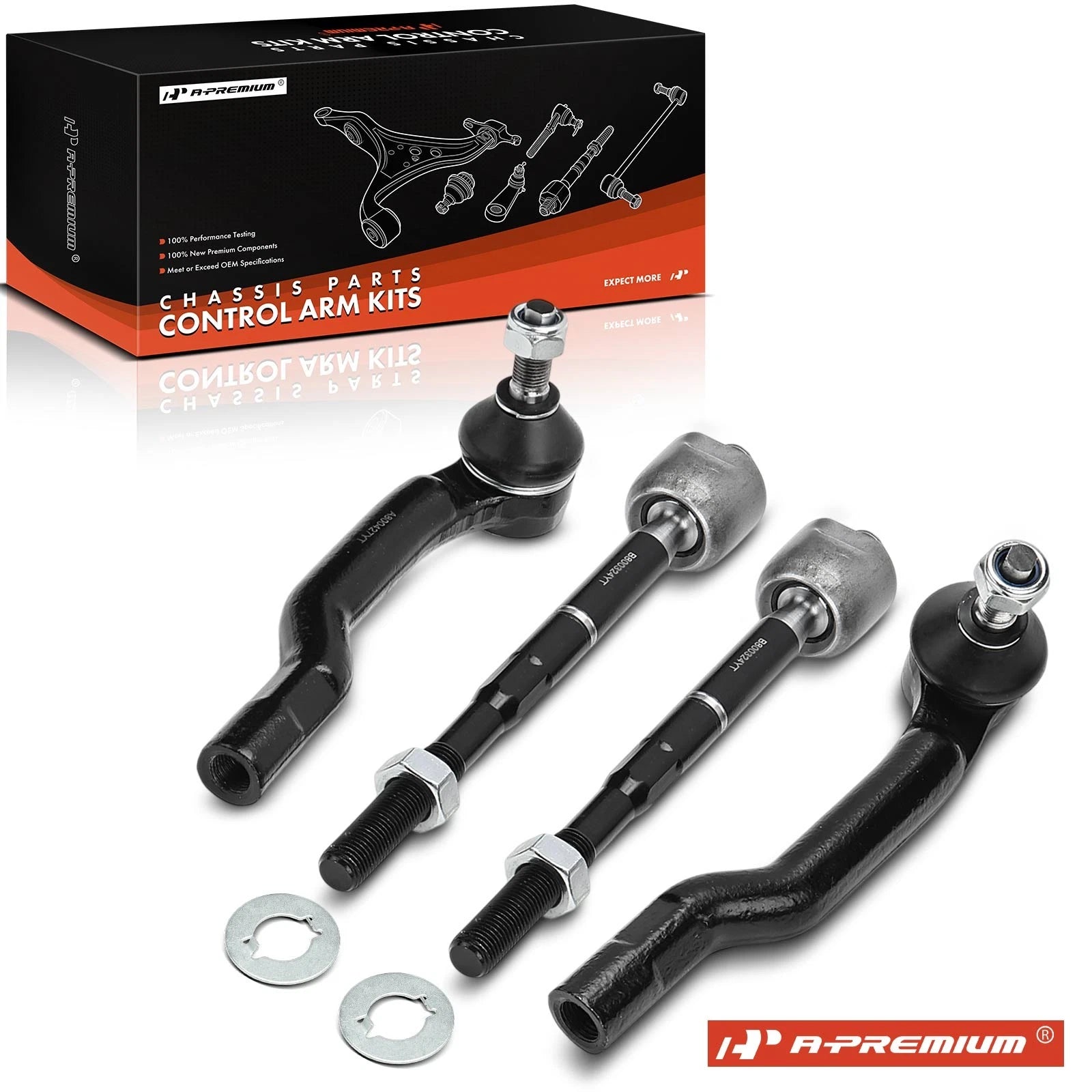 Set of 4 Front Inner & Outer Tie Rod Ends for Chevrolet Tracker Suzuki Vitara (1999–2004)