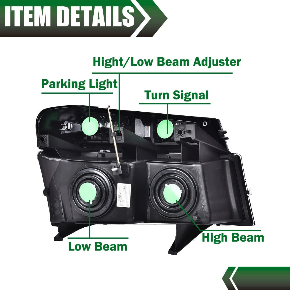 Headlight Assembly and Bumper Lights for GMC Canyon, Chevy Colorado (2004–2012)
