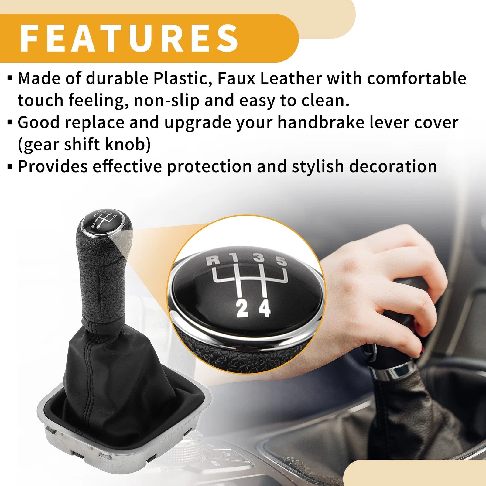 5 Speed Gear Shifter Knob with Cover for VW Polo (2010–2013)