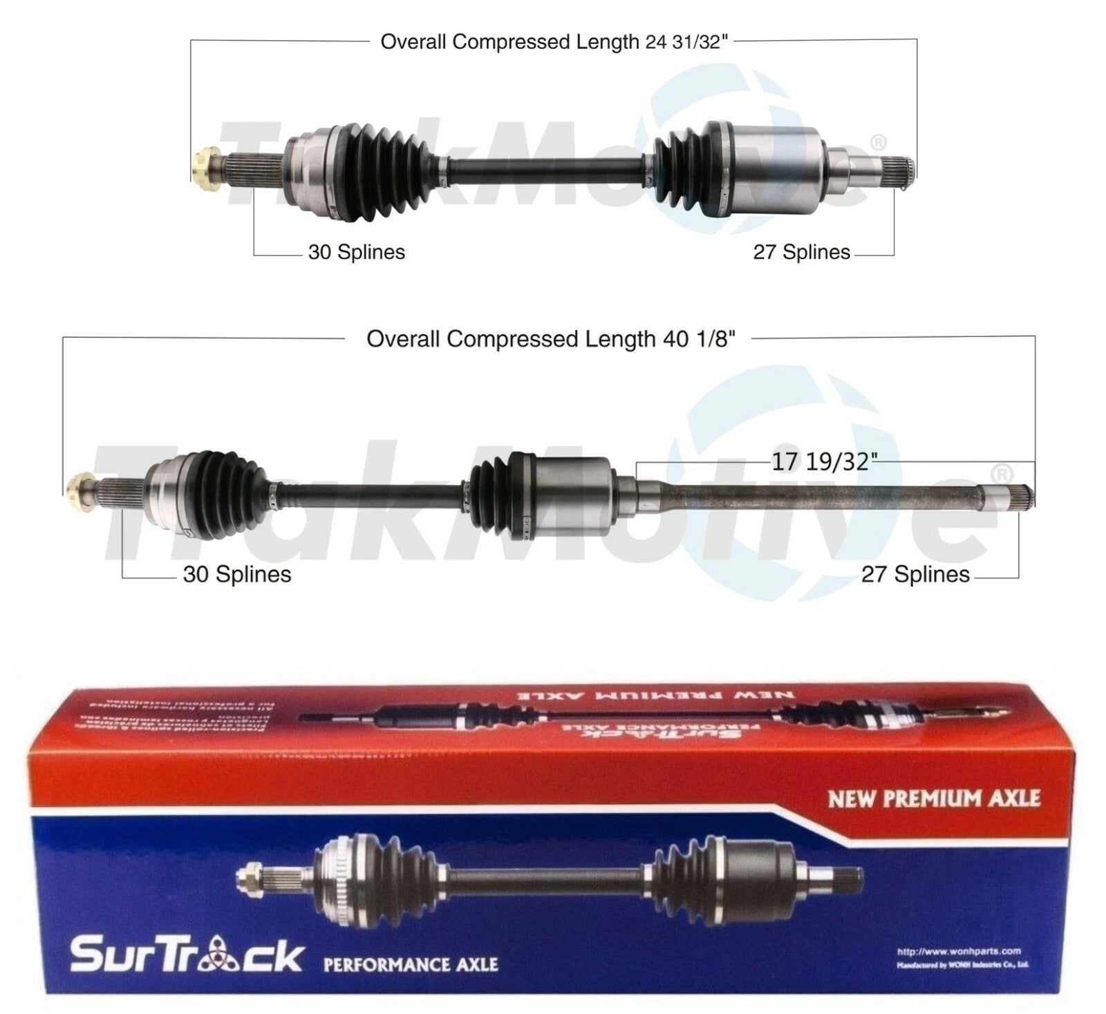 Set of 2 Front CV Axle Shafts for BMW X5 X6 (E70 E71 F16 F85 F86)