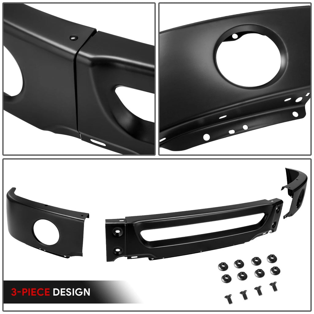 Front Bumper Face Bar for Ford F-150 (2006–2008) - Primered Black, Fog Light Holes