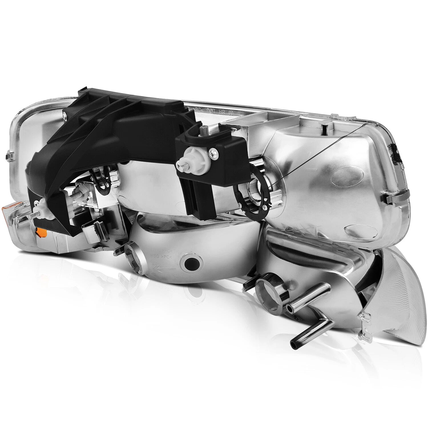 Headlight Assembly Pair for Chevrolet Silverado (1999–2002) Clear Chrome
