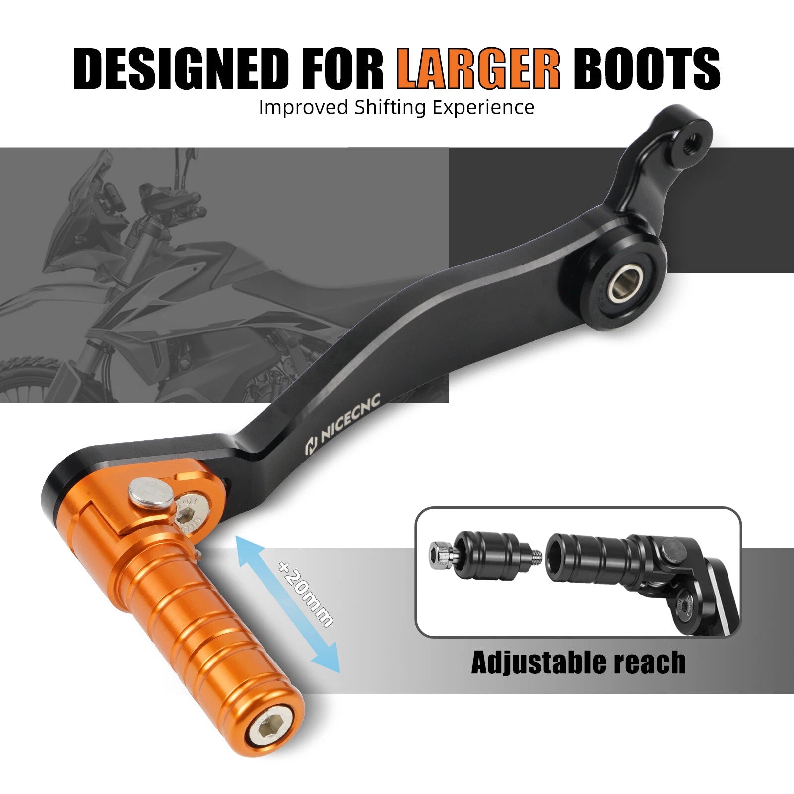 NICECNC Gear Foot Shift Lever with Folding Tip for KTM 790 Adventure R (2019–2021)