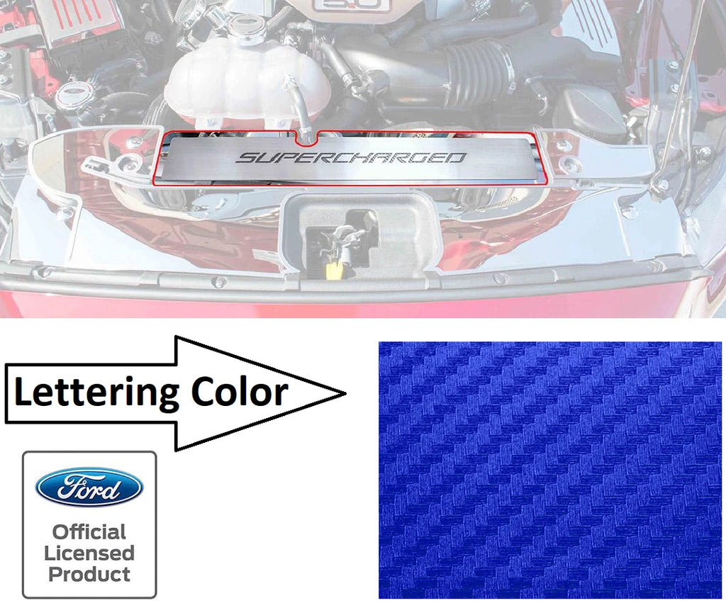 Radiator Cover Trim Plate Blue Carbon Fiber for 2015-2017 Ford Mustang GT