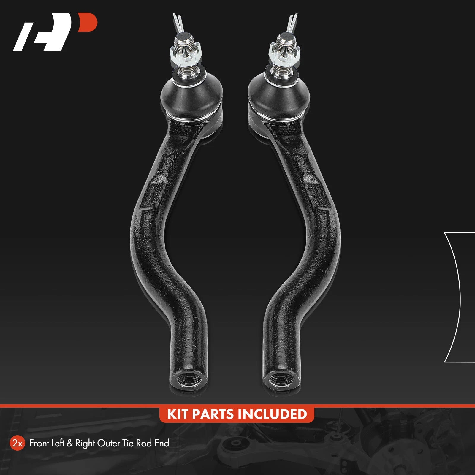 2X Front Outer Tie Rod End for Honda Civic (2016–2021) Insight (2019–2022)