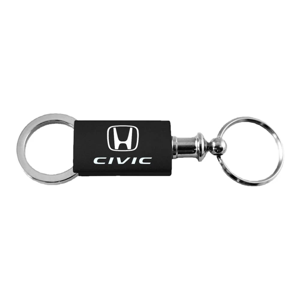 Black Anodized Aluminum Valet Keychain - Officially Licensed for Honda Civic