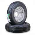 2X ST225/75R15 10-Ply Trailer Tires for Rockman (6 Lug, Silver Mod)