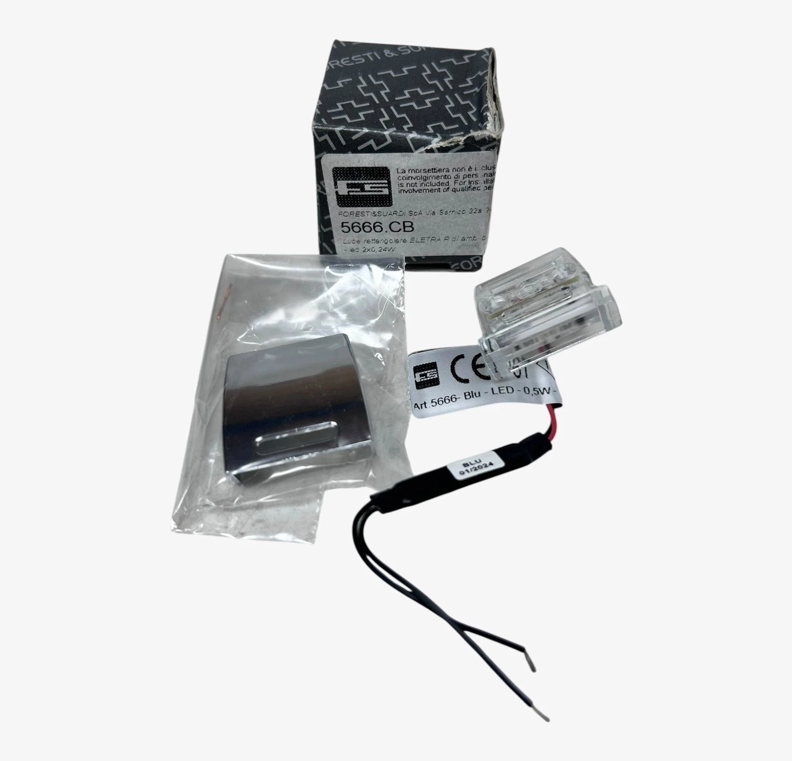 Chrome Blue LED Courtesy Light 0.5W for Foresti & Suardi 5666 (10–30V)