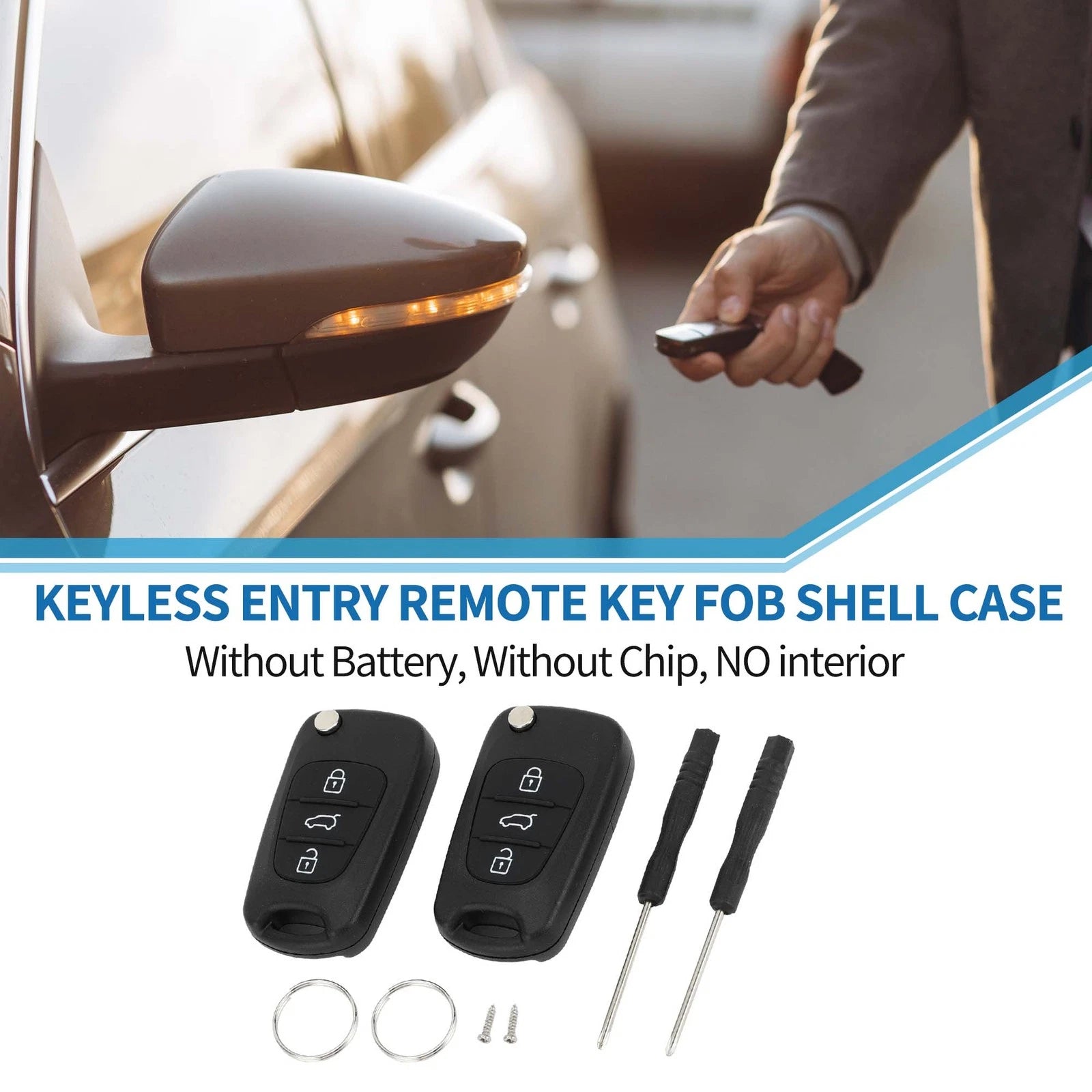 3 Buttons Keyless Entry Remote Key Shell Case for Hyundai i20 i30 i35 iX20 iX35 (2010–2020)