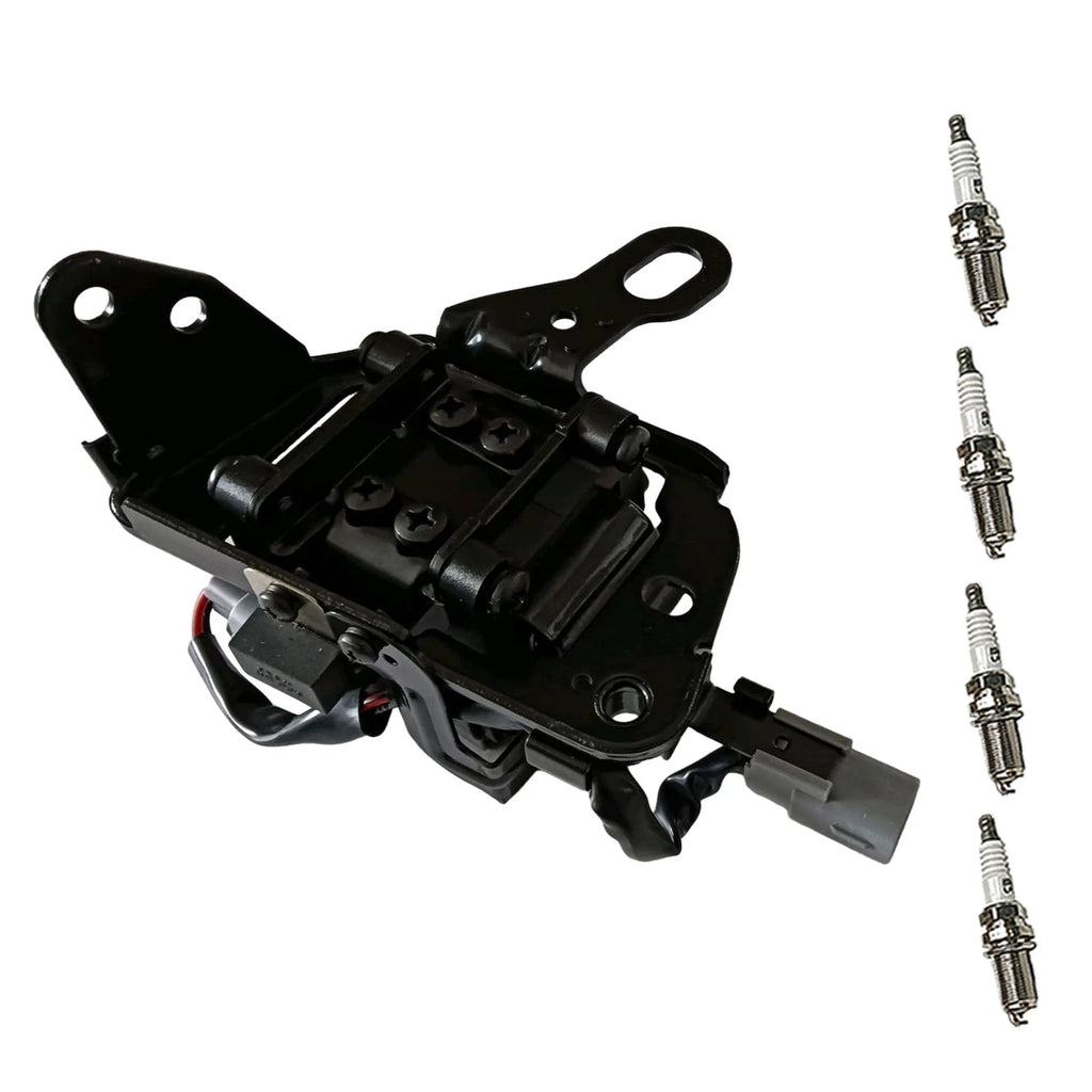 Set of 4 Ignition Coils & Iridium Spark Plugs for Hyundai Elantra Kia Soul