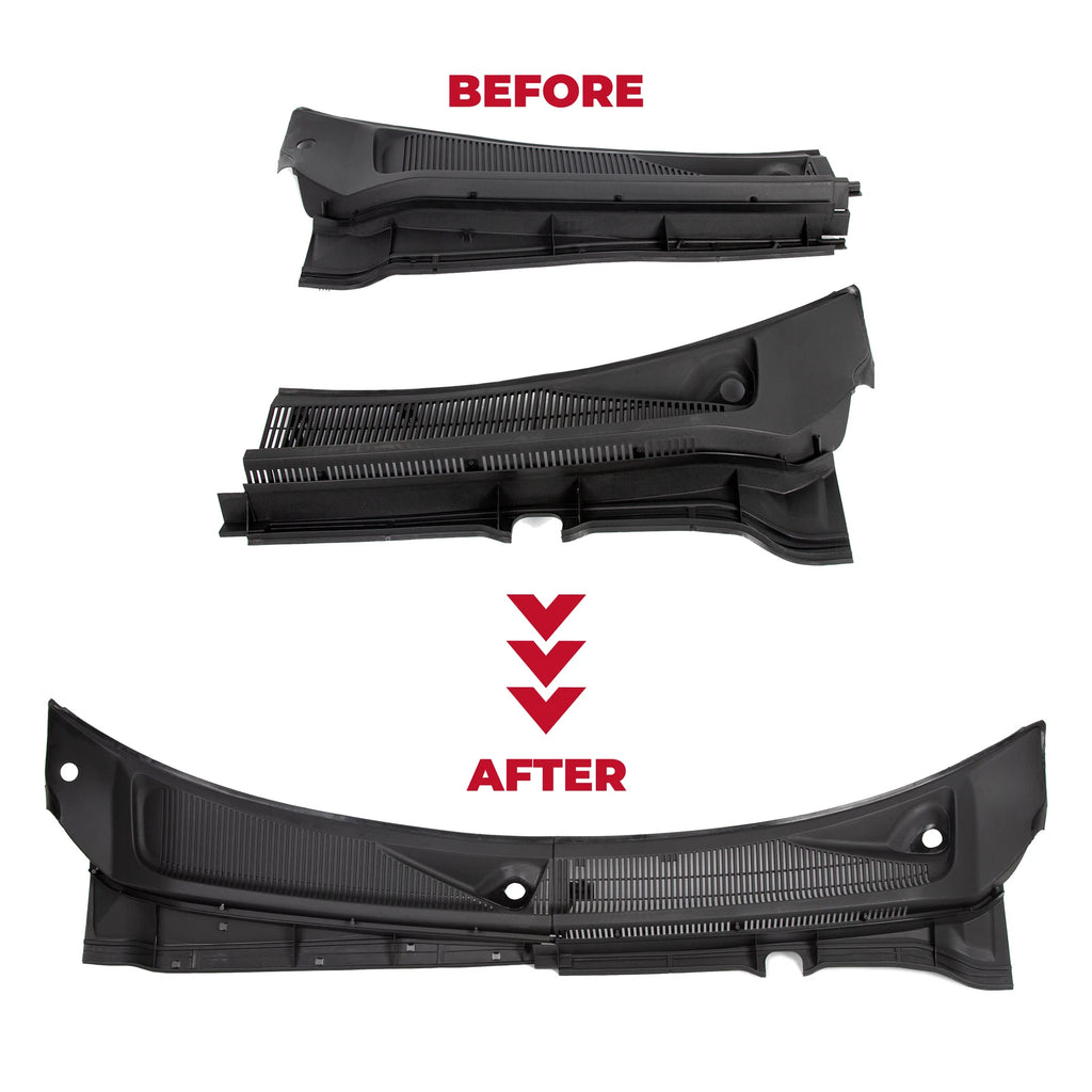 Windshield Wiper Cowl Panel Grille Set for Ford Super Duty F250 F350 (2011–2016)
