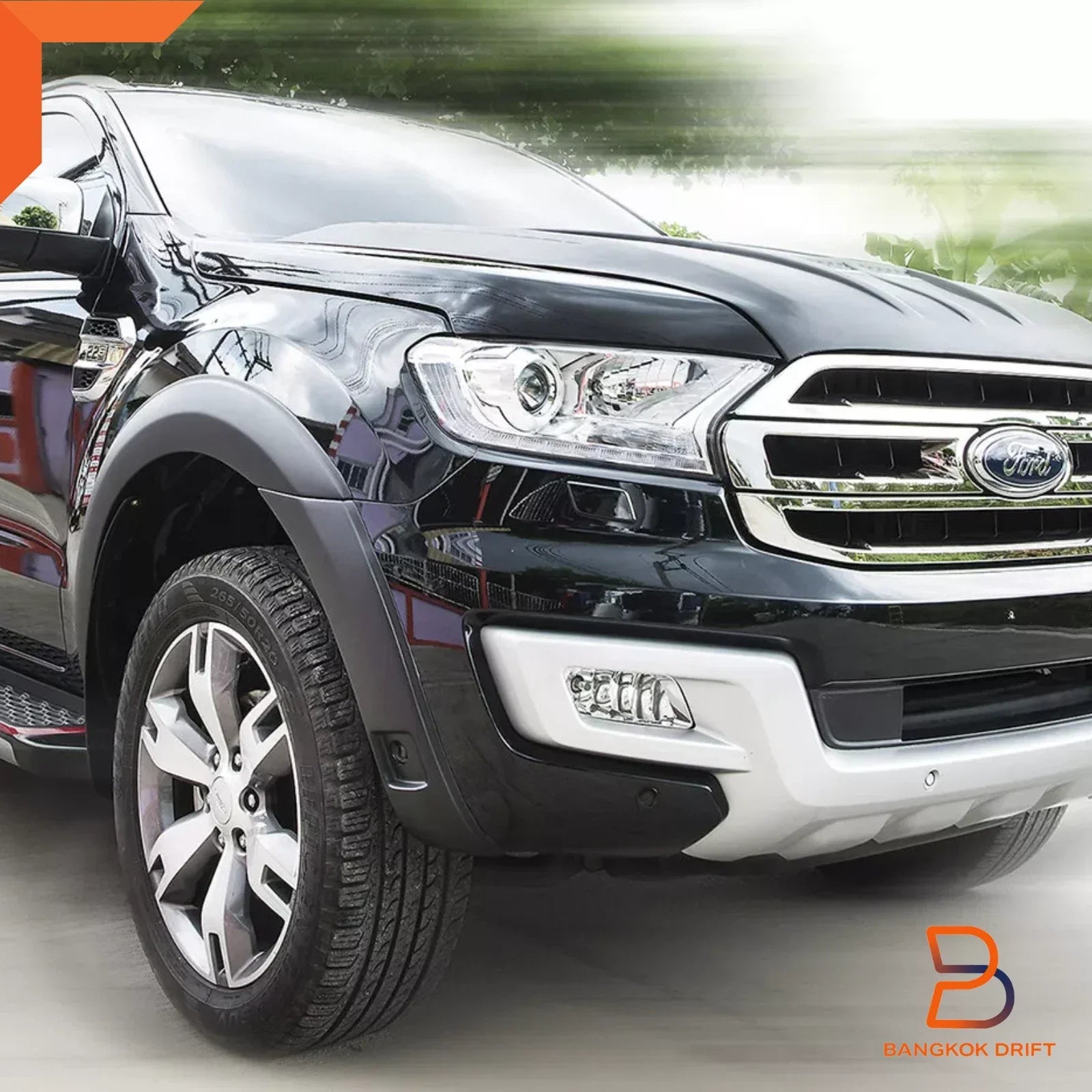 4" Matte Black Fender Flares for Ford Everest SUV (2015-2018)
