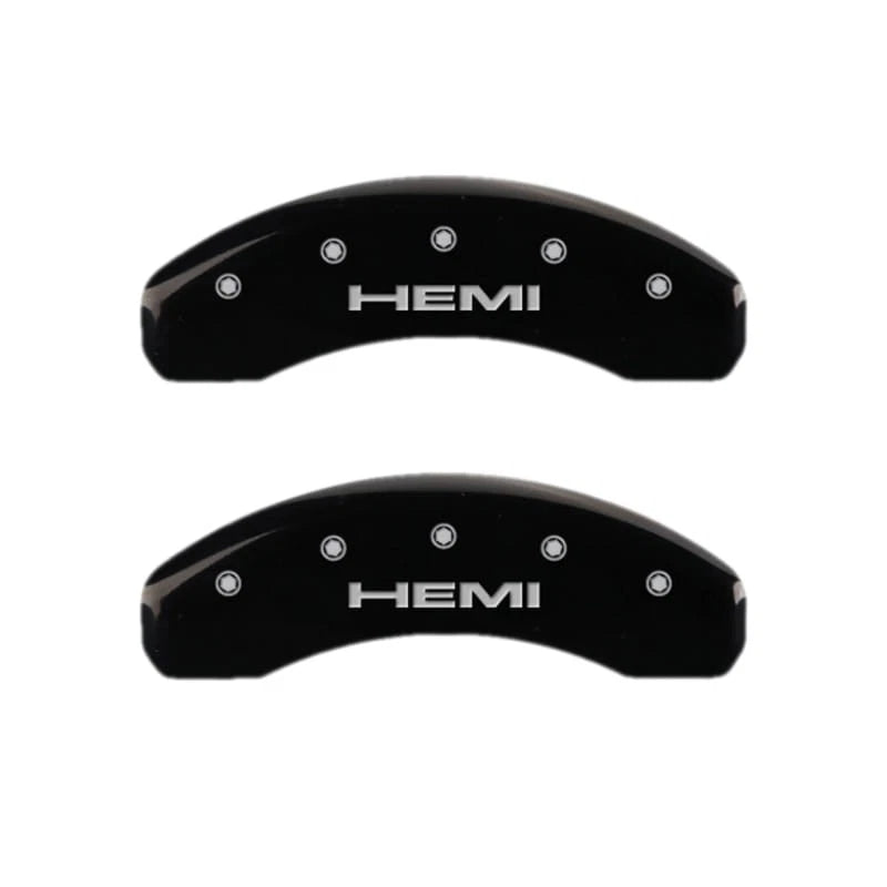 Black Caliper Covers Set with Engraved Hemi for 2022–2024 Jeep Wagoneer